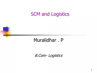 Muralidhar . P B.Com- Logistics