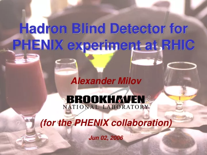 hadron blind detector for phenix experiment