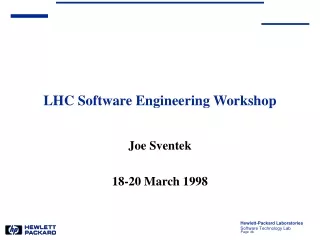 LHC Software Engineering Workshop