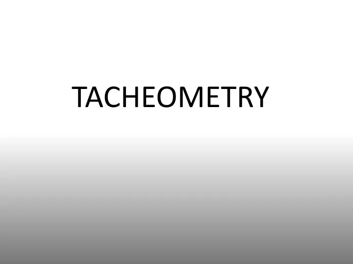 tacheometry