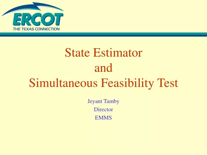 state estimator and simultaneous feasibility test