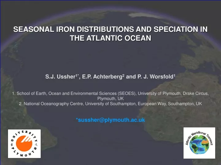 seasonal iron distributions and speciation
