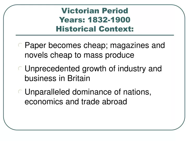 victorian period years 1832 1900 historical context