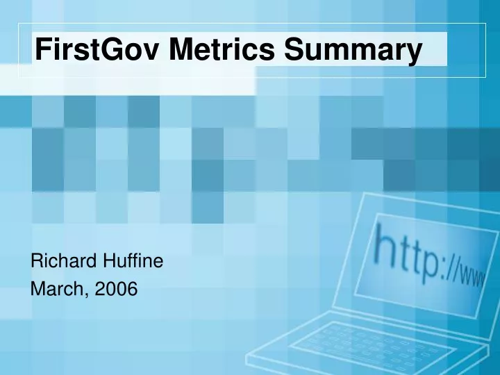 firstgov metrics summary