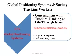 Global Positioning Systems &amp; Society Tracking Workers