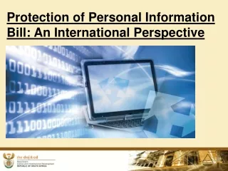 Protection of Personal Information Bill: An International Perspective