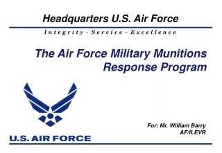 The Air Force Military Munitions Response Program
