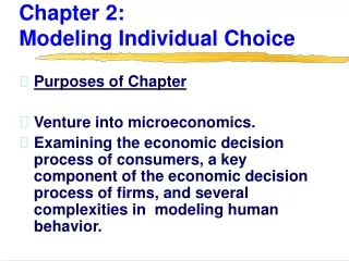 Chapter 2:                Modeling Individual Choice