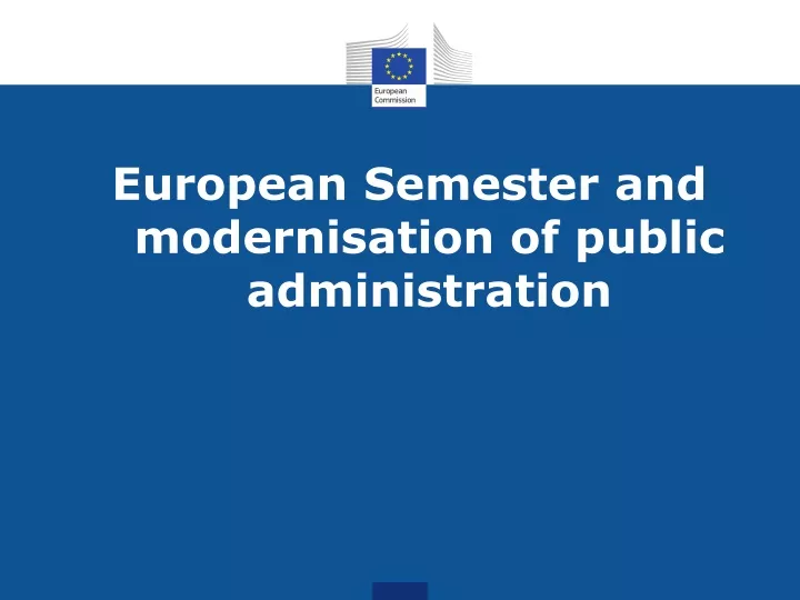 european semester and modernisation of public administration