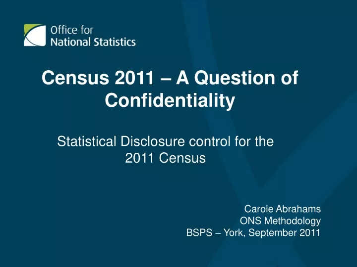 census 2011 a question of confidentiality