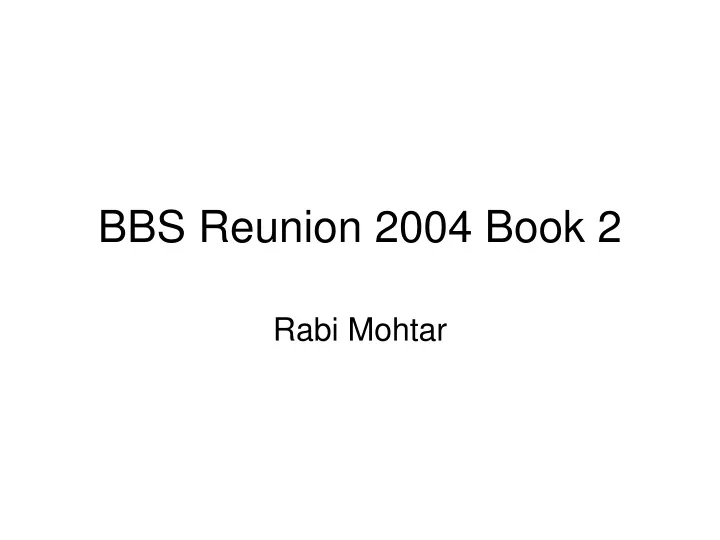 bbs reunion 2004 book 2