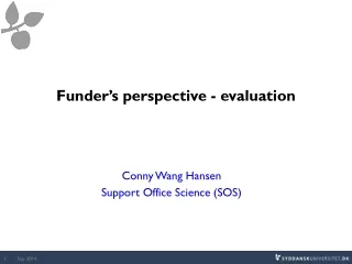 Funder’s perspective - evaluation