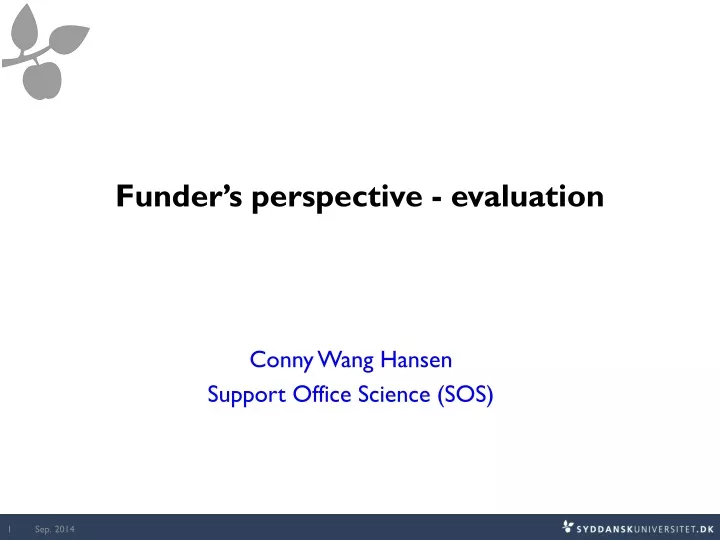 funder s perspective evaluation