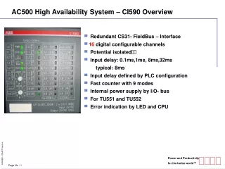 AC500 High Availability System – CI590 Overview