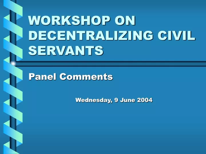 workshop on decentralizing civil servants