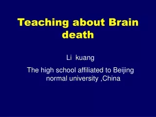 Teaching about Brain death