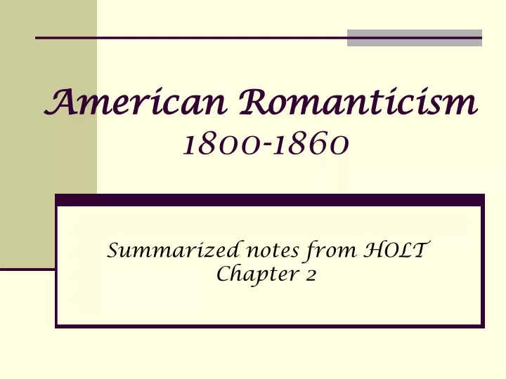 american romanticism 1800 1860