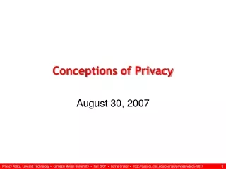 Conceptions of Privacy