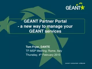 GÉANT Partner Portal - a new way to manage your GÉANT services