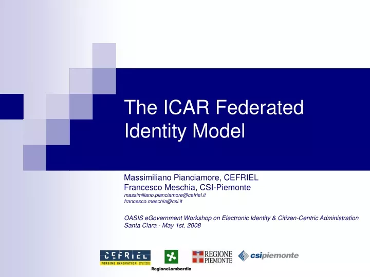 the icar federated identity model