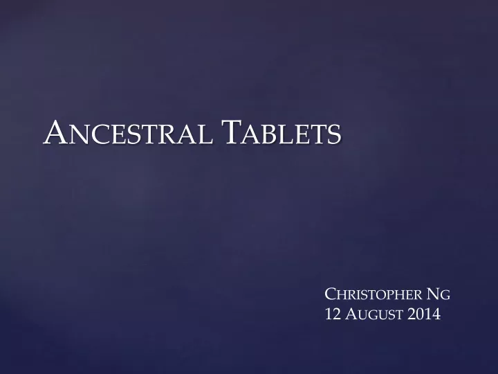 ancestral tablets