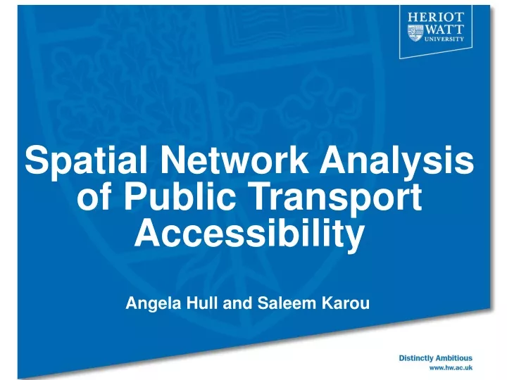 spatial network analysis of public transport