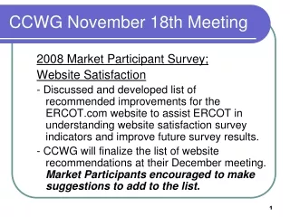CCWG November 18th Meeting