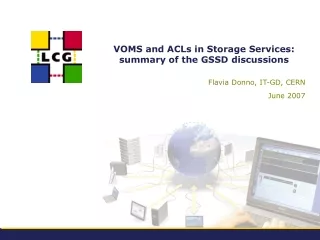 VOMS and ACLs in Storage Services: summary of the GSSD discussions