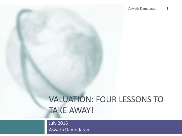 valuation four lessons to take away