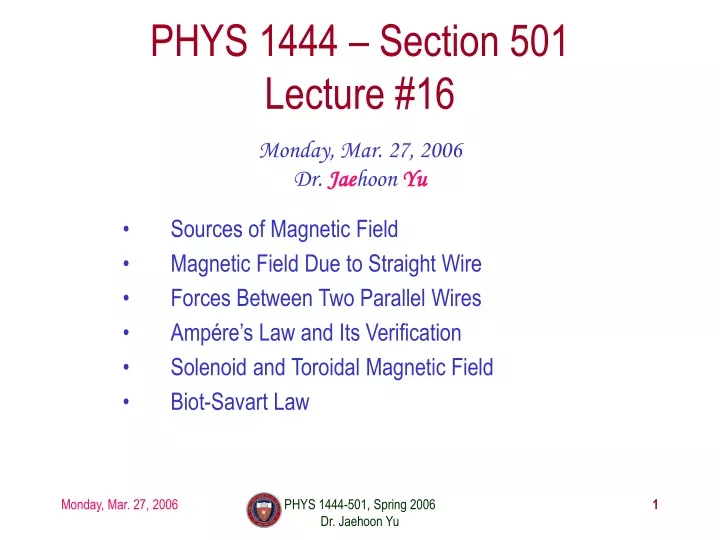 phys 1444 section 501 lecture 16