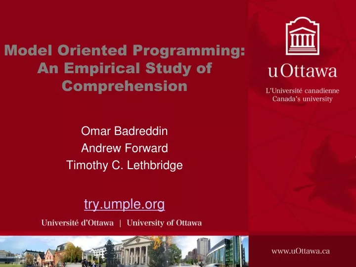model oriented programming an empirical study of comprehension