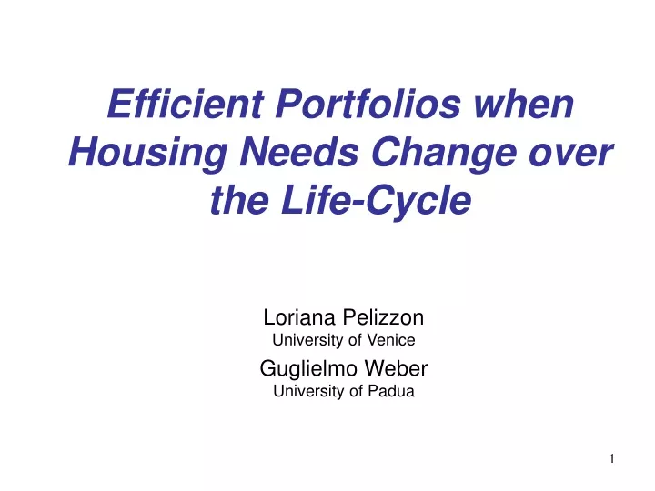 efficient portfolios when housing needs change over the life cycle