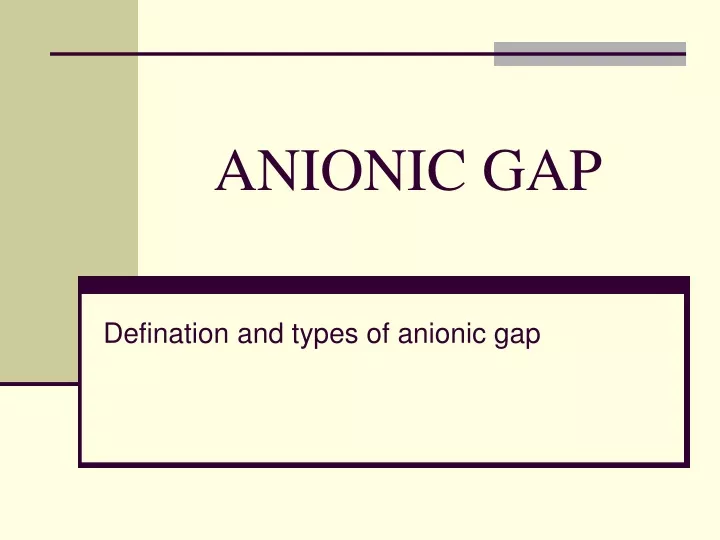 anionic gap