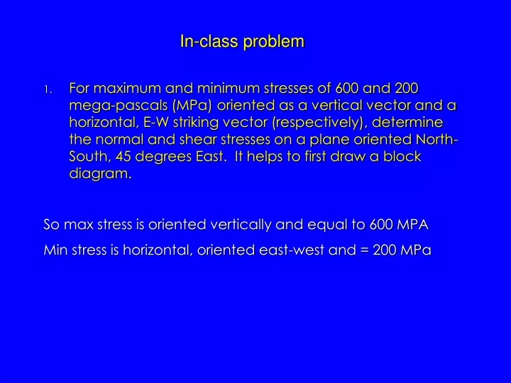 in class problem