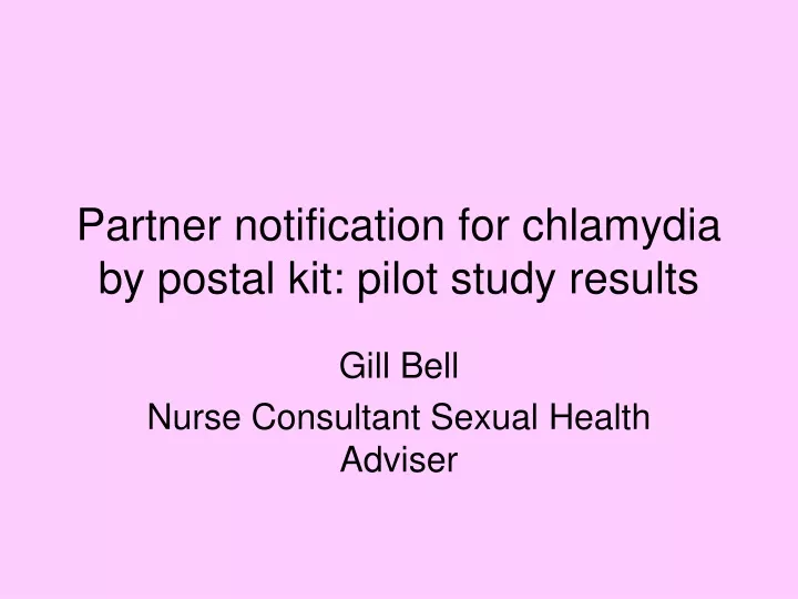 partner notification for chlamydia by postal kit pilot study results