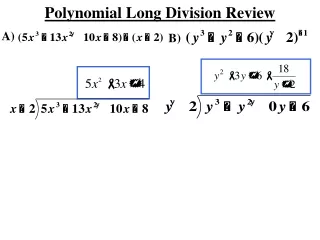 Polynomial Long Division Review