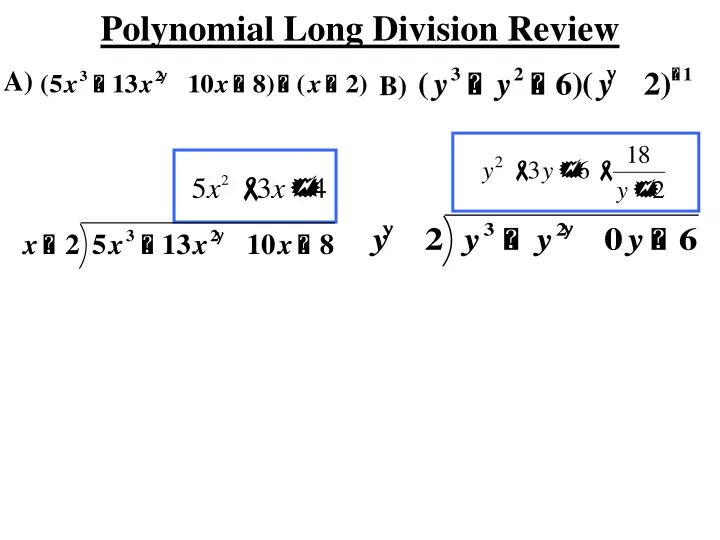 PPT - Polynomial Long Division Review PowerPoint Presentation, Free ...