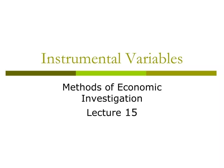 instrumental variables