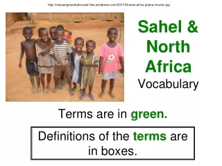 Sahel &amp; North Africa Vocabulary