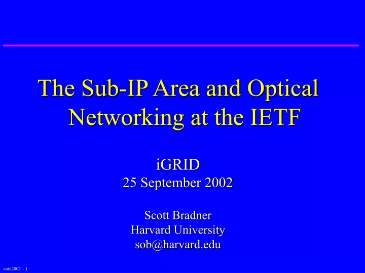 the sub ip area and optical networking