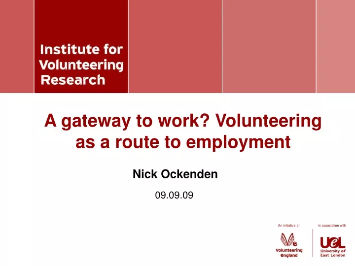 a gateway to work volunteering as a route to employment