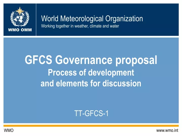 gfcs governance proposal process of development and elements for discussion