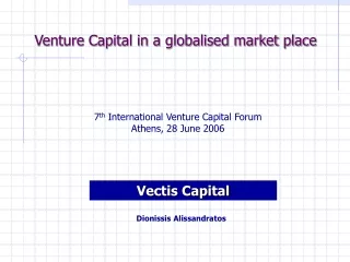 Venture Capital in a globalised market place