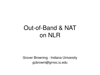 Out-of-Band &amp; NAT on NLR
