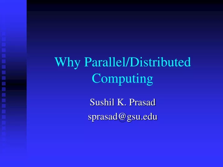 why parallel distributed computing