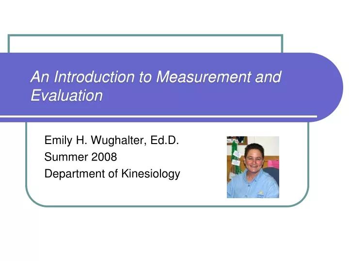 an introduction to measurement and evaluation