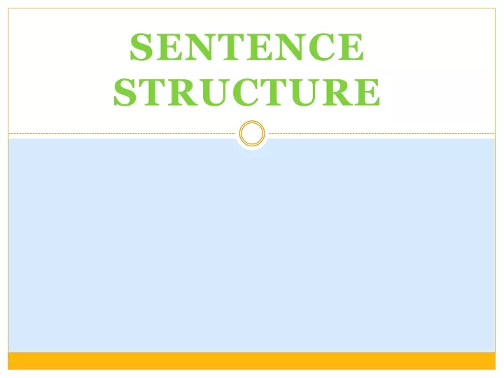 sentence structure