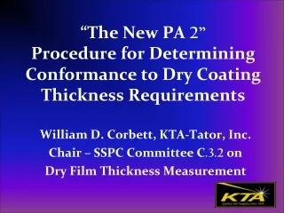 “The New PA  2” Procedure for Determining Conformance to Dry Coating Thickness Requirements
