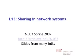 L13: Sharing in network systems