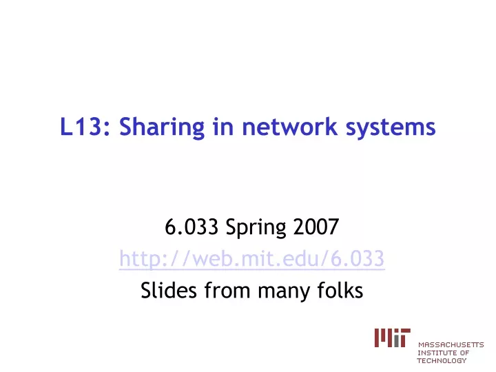 l13 sharing in network systems